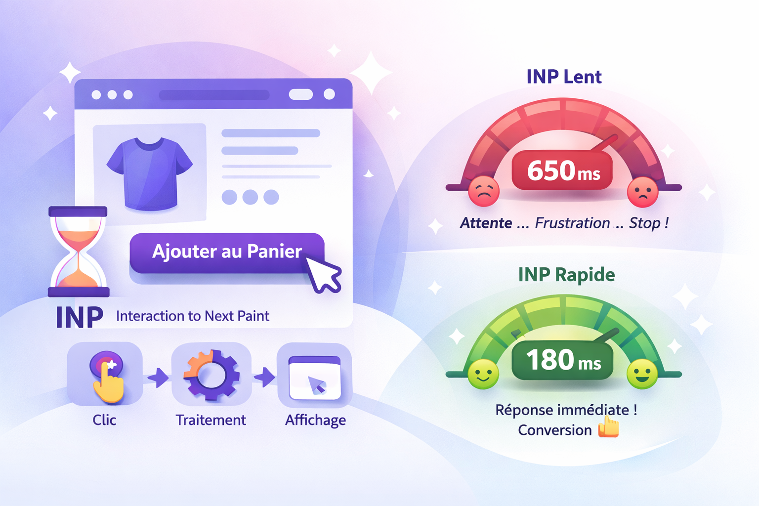 Illustration d’une interface web réactive analysée pour la performance INP