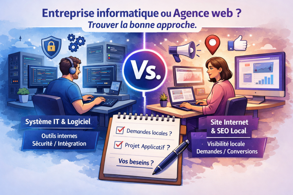 Un professionnel réfléchissant sur le choix d'une agence web à Valenciennes et Saint-Amand-les-Eaux.